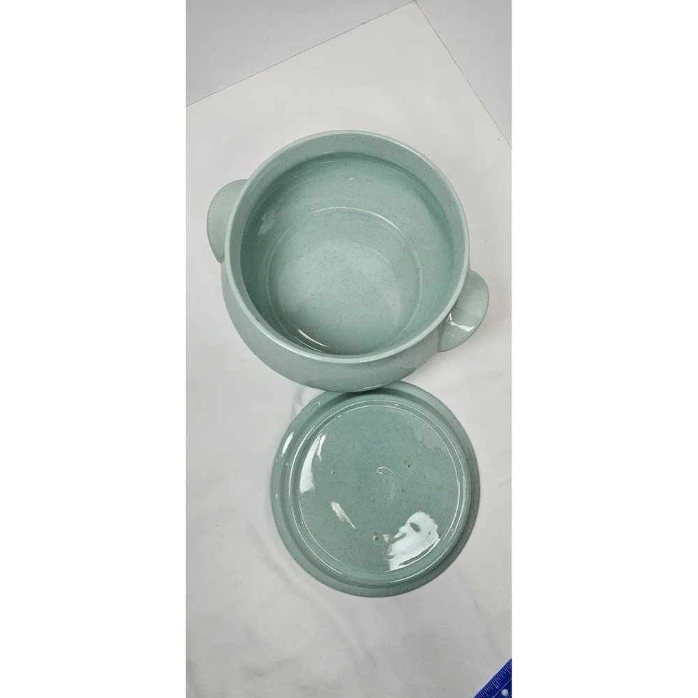 Vintage Franciscan Aqua Speckled Covered Casserole‎ Dish MCM 7